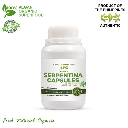 100% Natural Pure Serpentina Capsules - Organic Non-GMO 100's - KEDEX HERBAL