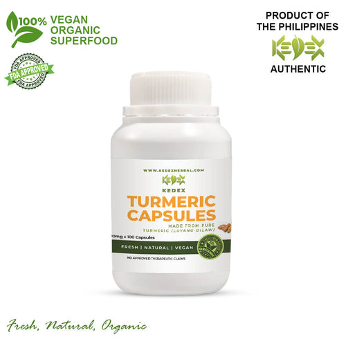 100% Pure Natural Turmeric CAPSULES - Organic Non-GMO 100's - KEDEX HERBAL